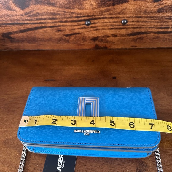 Karl Lagerfeld NWT MSRP $128 Blue Leather Shoulder Bag - Picture 10 of 11